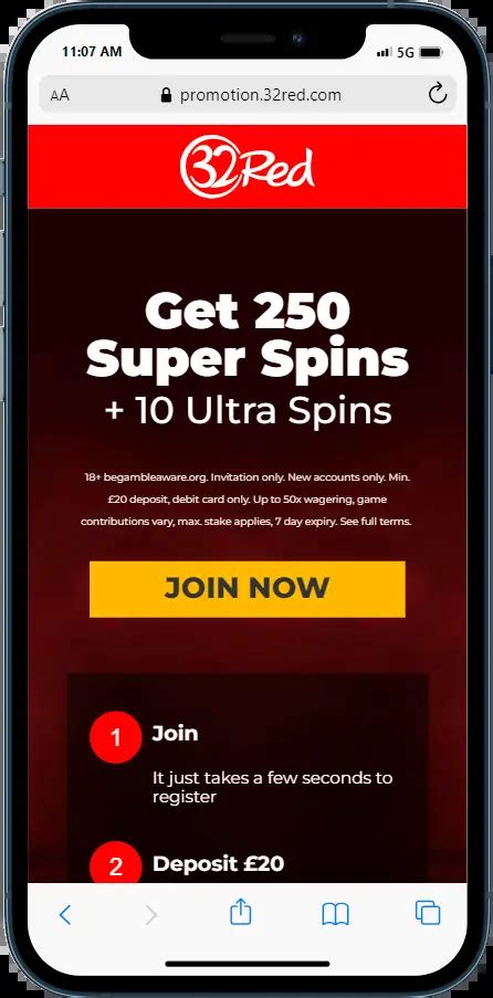 32Red Casino: 250 Super Spins + 10 Ultra Spins .